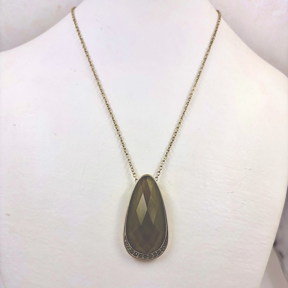 Carolina Herrera Faceted Teardrop Pendant Necklace